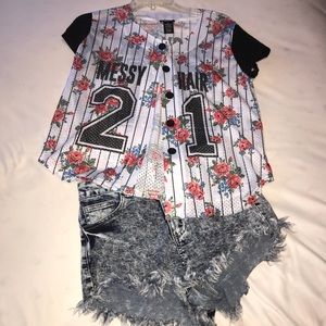 Floral varsity top